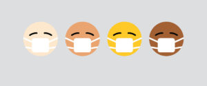 Emojis wearing a mask