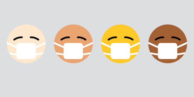 Emojis wearing a mask