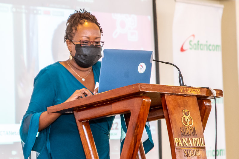 Grace Githaiga giving her opening remarks at the 2022 Kenya IGF