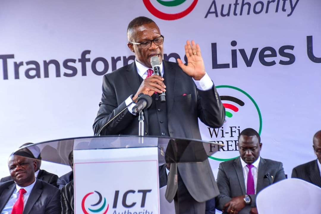 ICT CS Eliud Owalo during the launch of Free Wi-fi in Nairobi