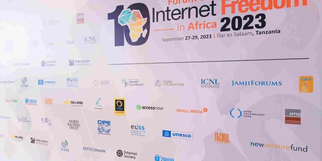 A banner of Forum on Interenet freedon in Africa 2023.