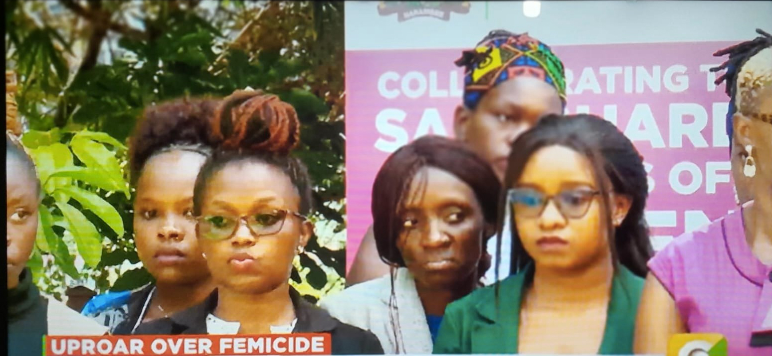 Ms Linda Gichohi and Neema Mujesia during a media briefing to end femicide in Kenya held in Nairobi.