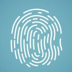 Abstract fingerprint icon, vector illustration.