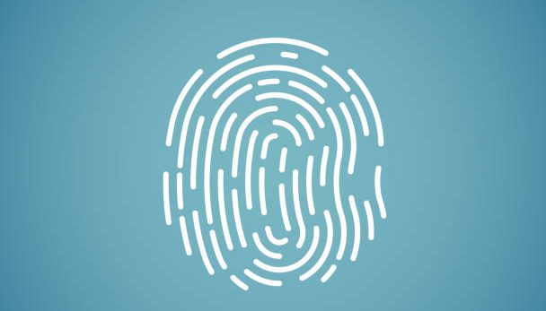 Abstract fingerprint icon, vector illustration.