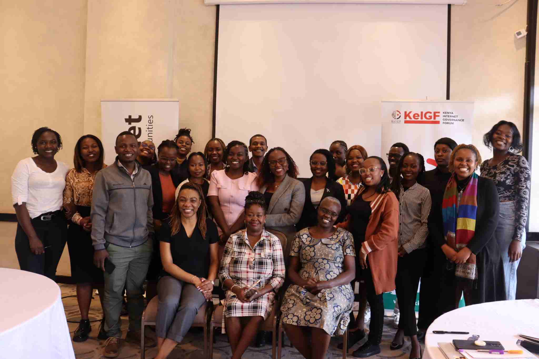 Participants in a group photo during the KICTANet in partnership with the Association of Progressive Communications (APC) roundtable discussion on "Women's Inclusion for a Multi-stakeholder Digital Future" aimed to popularize the Feminist Internet Principles (FIPs) and encourage women's meaningful participation in Internet governance.