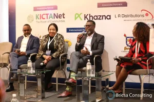 Panel discussion on private sector involvement in ICT and data center expansion across Africa, addressing opportunities in innovation, energy and policy alignment.