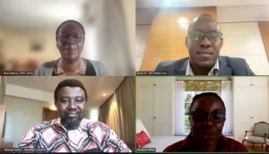 Rose Maruru (CEO, Epic Africa, Senegal) sets the stage, followed by a panel on "Geopolitical Realities & Funding Challenges" featuring Gbenga Sesan (Paradigm Initiative), Margaret Mliwa (Ford Foundation–East Africa), and Eve Serro (Safaricom PLC).